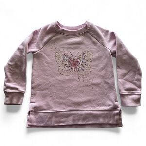 Sonoma Light Pink Kids Crewneck with Butterfly Design